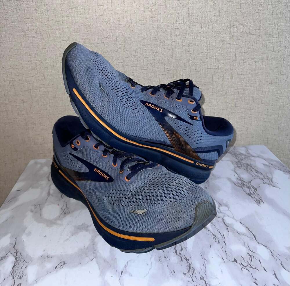 Brooks Men's Ghost 15 Running Shoes, Size 11, Flintstone/Peacoat/Oak